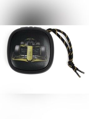 Invicta Black and Yellow Portable Bluetooth Speaker with Carry Cord